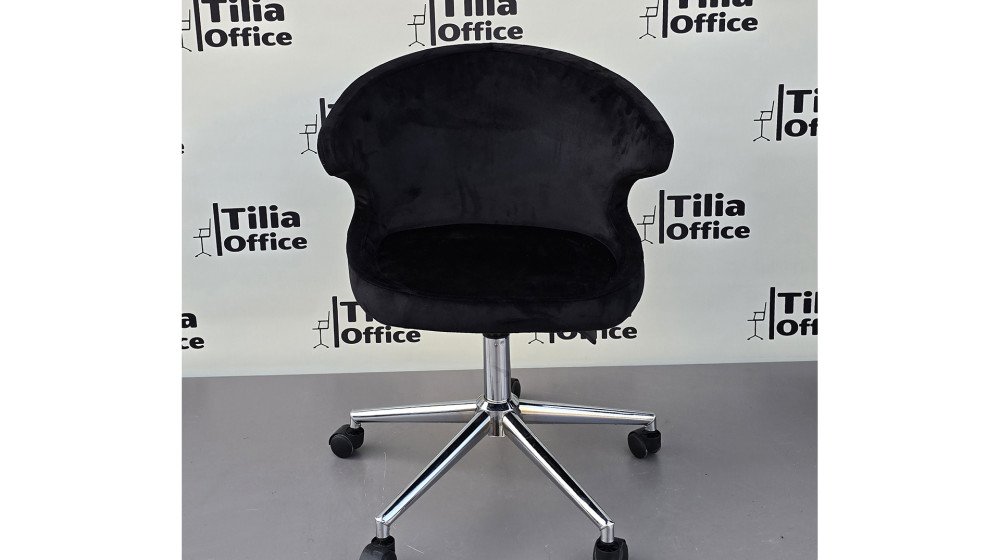 Coket Çalışma Koltuğu Krom Konik Ayak Siyah